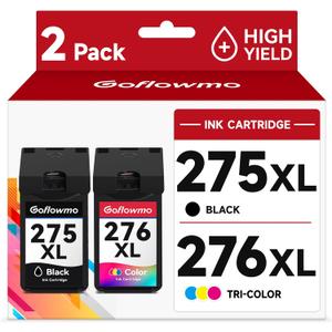 275XL 276XL Ink Cartridge Replacement for Canon PG-275 PG275 275 and 276 CL-276 CL276 XL High Yield use for TR4720 TR4700 TR4722 TS3522 TS3500 TS3520 TS3720 Printer Ink Cartridge(1 Black,1 Color)