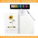 Watercolor Workbook Watercolor Workbook for Adults Water color Coloring Book Watercolorour Paint Set Beginner Friendly Painting Kit with Pigments Water pen Color Palette (Flowers)