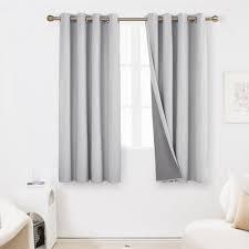 Light Grey Blackout Curtains - Grey Curtains for Bedroom, Noise Reduction Thermal Insulated Window Curtain Grommet Panels, Set of 2 (52 W x 63 L, Light Grey)