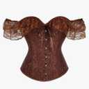 SHYMMUO Corset Top for Women Renaissance Steampunk Bustier Top Sexy Lace Up Corset Top Festival Pirate Halloween Costume, XS