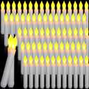 Macarrie 108 Pieces Flameless LED Taper Candles Battery Operated Candles, Flickering Light Electric Handheld Candlesticks, Halloween Christmas Church Party Weddings Decoration(White)