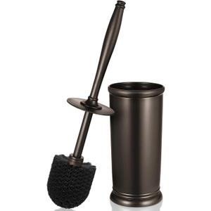 Toilet Bowl Brush Holder Set: Bathroom Deep Cleaning Toilet Scrubber Rim Cleaner with Caddy for Restroom Rv - Hidden Modern Elegant Toilet Clean Decorative Accessories - Bronze