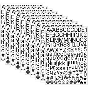 2 x 1730 Alphabet Letter Stickers, 10 Sheets Self Adhesive Monogram Stickers Upgraded Cute Handwriting Letter Vinyl Stickers for DIY Crafts Art Making Cards Notebook Decor (Black, Sans Serif M)