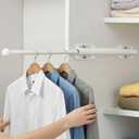 Valet Rod for Closet Pull Out, Rod for Bedroom Laundry Room Bathroom, White (1 Pack)