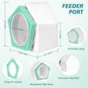 Tgeyd Automatic Chicken Feeder and Waterer Set(4.2Gal/21Lb) with Stand Legs, Anti-Perching Roof, Gravity-Fed System for Poultry,Chicken Coop Accessories