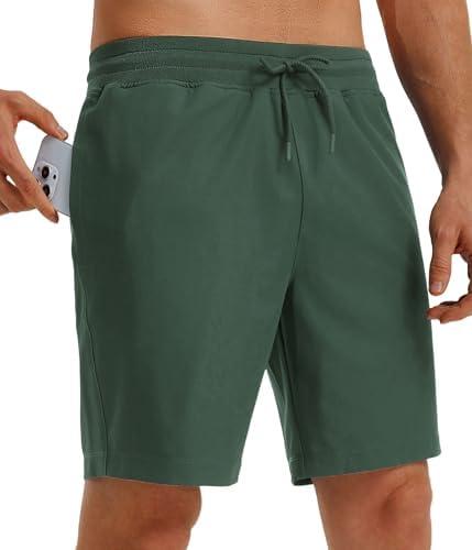 M MAELREG Mens Athletic Shorts with Zipper Pockets 7"/ 9" Lightweight Quick Dry Sports Gym Workout Running Shorts, L