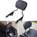 AUFER Detachable Upright Passenger Backrest Sissy Bar With Back Rest Pad Compatible With For Touring Road King Street Glide Electra Glide Road Glide FLHR FLHX FLHT FLTR 19972008（Black）
