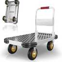 1100LBS Heavy Duty Foldable Platform Dolly Collapsible Push Cart with Swivel Wheels Moving Dolly Cart for Easy Transport