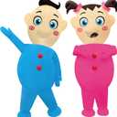 2 Pack Adult Inflatable Costume, Baby Design Blow Up Suit for Men and Women - Funny Gender Reveal Party, Baby Shower Party, Halloween Costume (Boy & Girl Patterns)