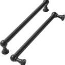 khtumeware 2 Pack 8 Inch Hole Center Matte Black Cabinet Pulls Heavy Duty Solid Cabinet Handles cabinets Dressers Kitchens Handles Bathroom cabinets