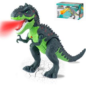 Unimoly Electric Walking T-Rex Dinosaur Toys for Kids 3-5, Realistic Roars & Flame Light Dinosaur Gifts for Boys Girls Toddlers Ages 3 4 5 6 7