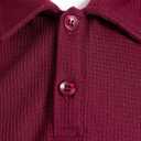 Boys Casual Polo Shirt Short Sleeve Waffle Solid Collared Shirts for Kids Aged 8 Year