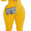 YeGine Women Long Sleeve Bodycon Jumpsuit Sexy Rompers One Piece Zip Up jumpsuits Medium