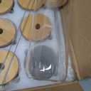 20 Oz Drinking Glasses with Bamboo Lids and Glass Straw - 6 Pcs Glass Cups Beer Ice Coffee Glasses Cute Aesthetic Cup Great for Coffee Bar Accessories Include 2 Cleaning Brushes