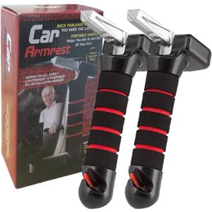 3 in 1 Vehicle Support Handles, Elderly Portable Automotive Door Assist Handle, with Seatbelt Cutter and Window Breaker for Elderly and Handicapped (Handles * 2 Pack)