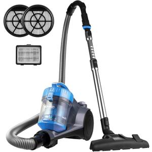 Eureka Bagless Canister Vacuum Cleaner, Lightweight Vac for Carpets and Hard Floors, w/Filter, Blue, Whirlwind NEN110B