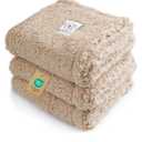 1 Pack 3 Calming Blankets Fluffy Premium Fleece Pet Blanket Soft Sherpa Throw for Dog Puppy Cat Beige Small (23" x16'')