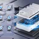 Charging Station for Multiple Devices, 6 Port 50W Fast Multi Charger Station Charging Dock with 6 Mixed Charging Cables for iPhone, iPad, Kindle, Tablet, Cellphone and Others