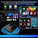 Wireless Carplay & Android Auto Adapter Built in Netflix YouTube, 3-in-1 Car Play Ai Box Convert Wired to Wireless CarPlay,Upgraded Dual-Band WiFi, TF Card, Video Box for iPhone/Android, Plug & Play