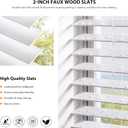 LazBlinds 2-inch Cordless Faux Wood Blinds with Royal Valance, Room Darkening Horizontal Window Blinds, Inside Mount Blinds for Windows - Fit for Window 23" W x 72" H - White