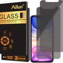 Ailun Privacy Screen Protector for iPhone 11 / iPhone XR [6.1 Inch] 2 Pack Japanese Glass Anti Spy Private Case Friendly, Tempered Glass