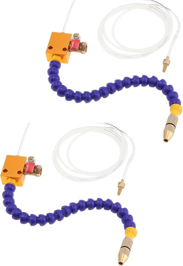 2 x ChgImposs 2PC Mist Coolant Mist Lubrication System Unit, Metal Cutting Engraving Cooling Sprayer Machine with Air Pipe for CNC Lathe Milling Drill Machine