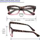 REAVEE 6 Pack Reading Glasses for Women Blue Light Blocking, Cute Square Computer Readers with Spring Hinge, +1.75