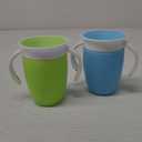 Munchkin Sippy Cup for 6 Month Old and Up, Spill Proof Miracle 360 Toddler Cups with Transition Handles, 7 Ounce, 2 Pack, Blue/Green