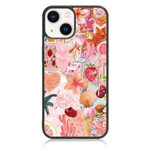 Axulimin Cute Gorgeous Coquette Collage Aesthetic Phone Case for iPhone 12 & 12 Pro Case for Women Teen Girls (Fruits Pink) 2-Pack