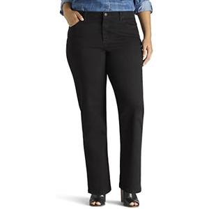 Lee Womens Plus Size Instantly Slims Classic Relaxed Fit Monroe Straight Leg Jean 18W Medium