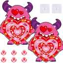 Chiazllta 2Pcs Valentine's Day Dart Board with Sticky Balls for Kids Indoor Outdoor Sports and Party Games