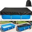118 x 78 inch Rectangle Pool Cover 9.8 x 6.5 ft Rectangular Frame Pool Covers Garden Outdoor Above Ground Swimming Pool Shades Hot Tub Canopy Backyard Adult Pool Accessories