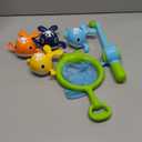 Magnet Fishing Game Bath Baby Toy for 1-3 4-8 Year Old Toddler Boys Girls,Gifts for Kid,Baby Bathtub Water Shower Pool Toys 18 Months+,4 Swimming Wind-up Whale&1 Fishing Pole&1 Net