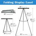 Falling in Art Aluminum Flip Chart Display Easel Stand with Adjustable Floor for Boardroom, Whiteboard, Paper Pads, Signage, 63 1/2'' High, Black 4 PACK