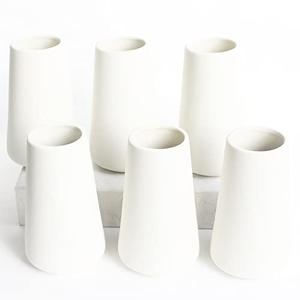 YANLING 5 Pack White Ceramic Vases for Home Decor, 6 Inch Modern Vases for Centerpieces Pampas Grass Table Vase, Boho Vases for Flowers Decor