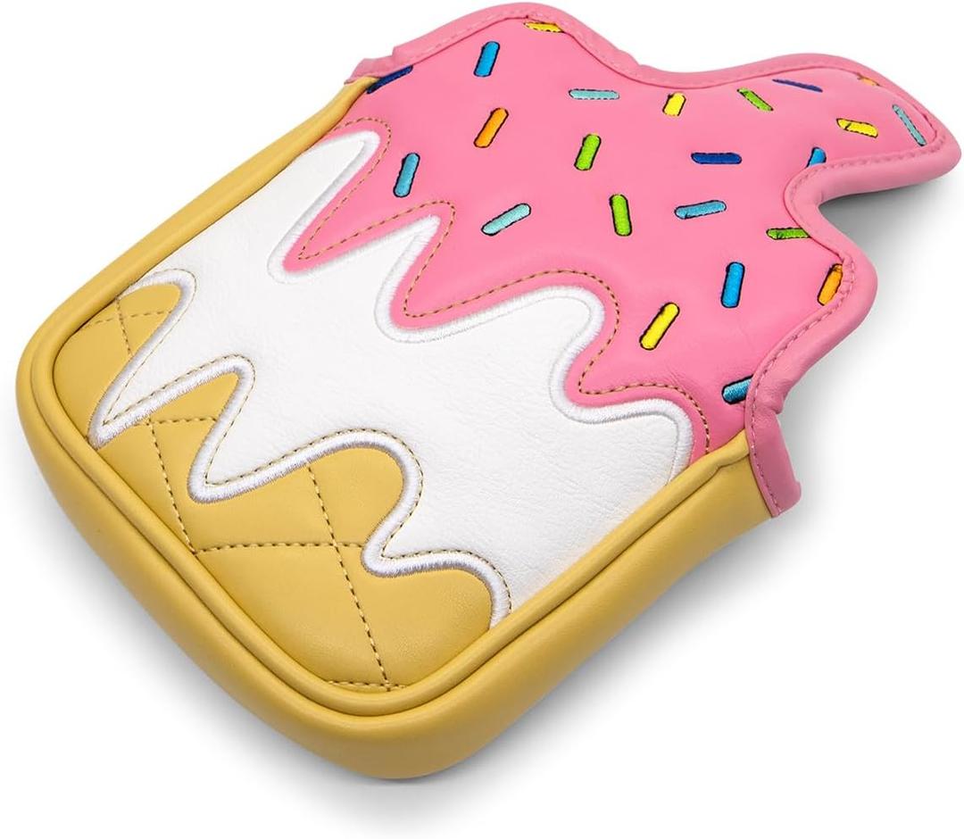 Golf Wood Head Covers Driver Cover 3 Wood Headcover Hybrid Head Covers Embroidery Ice Cream Design Golf Club Headcovers Leather Hand-Made Wood Head Cover