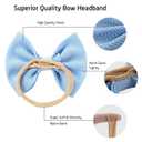 Cinaci 30 Pack Super Stretchy Nylon Hair Bands with Solid Bow Hair Bands Accessories for Baby Girls Infants Toddlers Kids Teens (30 as Shown)