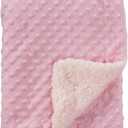 CREVENT Cozy Soft and Warm Sherpa Baby Blanket for Infant Toddler's Crib Cot Stroller Gift for Baby Girls All Season Use(30"X40" Pink Dot)