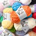3 Pack Plush Chenille Chunky Yarn - Fluffy Velvet Yarn Crochet for Blanket Knitting and Crocheting - Soft Baby Yarns for Crocheting - Amigurumi Crochet Yarns 100g (87yds) (3 Candy Color)