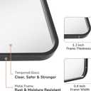 USHOWER 2-Pack Black Bathroom Mirrors for Over Sink 24 x 36 Inch, Metal Frame Rectangle Wall Mirror, Modern Farmhouse Vanity Mirror, Wall Mounted