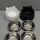 Irenare 4 Pcs Raised Cat Food Bowls Stainless Steel Tilted 15 Elevated Non Spill Kitten Puppy Food Bowl Slanted Dog Elevated Dish for Pets Dog Feeder Feeding(6.76oz)