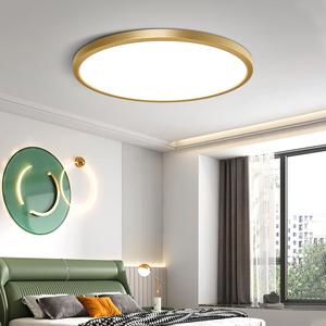 12 Inch Gold LED Ceiling Light, 5000K Daylight White, 24W Gold Flush Mount Ceiling Light, 3200LM Round Low Profile Ceiling Lights for Bedroom Kitchen Hallway Entryway