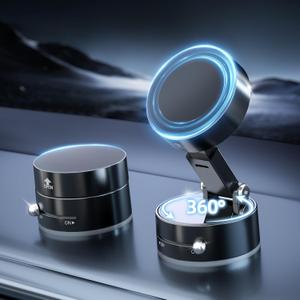 Vacuum Magnetic Phone Holder for Car, Upgraded 360Suction Cup Phone Mount Foldable Magnetic Car Phone Holder Mount Retractable Suction Phone Stand for iPhone All Cell Phones /Car/Gym/Mirror/Shower