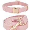 Soft Cotton Dog Leash, 5 Ft Heavy Duty Corduroy Dog Leashes with Gold Metal Hook for Small Medium Large Dogs,Medium,Light Pink