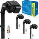 PHILTOP Ignition Coil Pack and Iridium Spark Plugs Fits for Benz 2015-2018 C300, 2016-2019 GLC300, 2015-2020 GLA250, 2014-2019 CLA250, 2017-2019 E300, INFINITI 2017-2019 QX30, 4PCS UF734