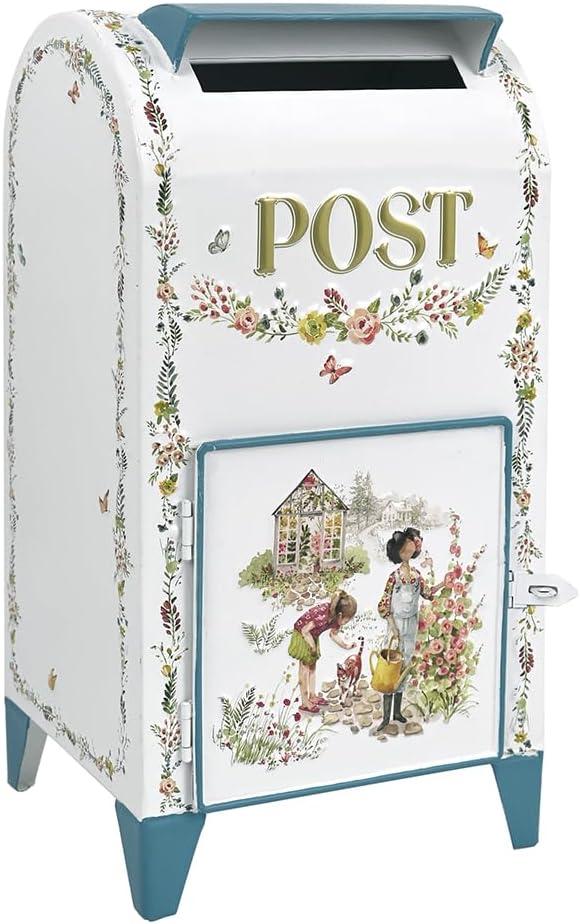 Vintage Wedding Mailbox Metal Post Box Mailboxes Decorative Card Box with Slot Rustic Mail Box Gift Card Box for Party Reception Birthday Baby Shower Decor