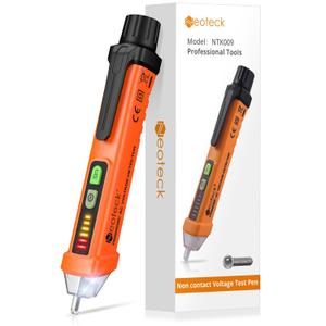 Neoteck Non-Contact AC Voltage Tester Pen, AC 12-1000V, LED Flashlight, Buzzer Alarm for Live/Null Wire Judgment (Yellow)