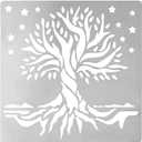 FINGERINSPIRE Tree of Life Metal Journal Stencil Stars Metal Painting Template Stainless Steel Multifunctional Planner Metal Stencils Templates for Wood Burning DIY, Engraving, Painting, Scrapbooking