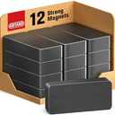 Grtard 24 Pack Heavy Duty Ferrite Blocks Magnets, 1 7/8" x 7/8" x 3/8" Rectangular Ceramic Magnets for Crafts, DIY, Science, Fridge, Tool Room Whiteboard and Cruises