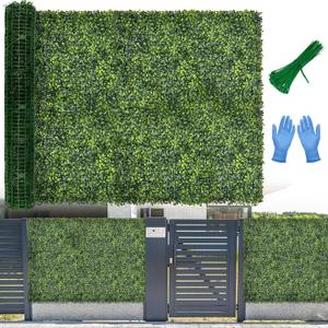 Artificial Boxwood Roll Panel Backdrop: 60"X120" UV-Anti Greenery Faux Grass Wall Hedge for Indoor Outdoor Green Decor & Backyard Background Decorations Fence Covering Privacy